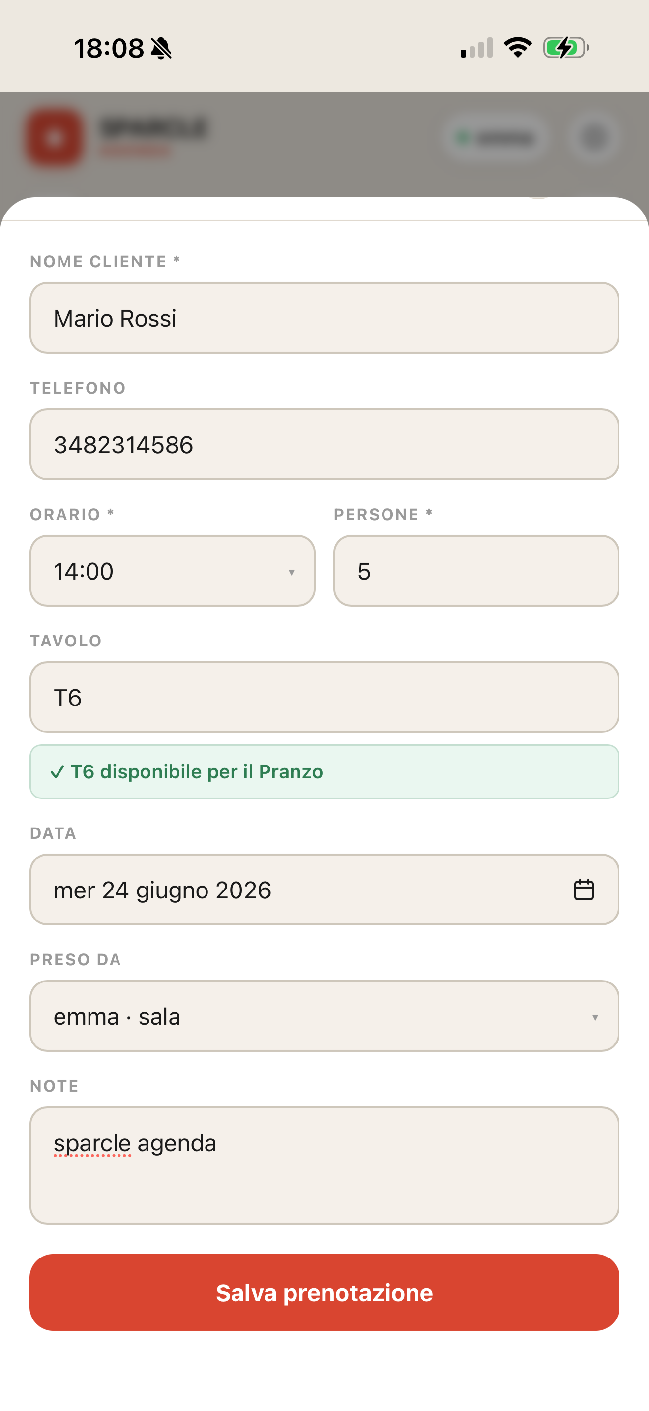 Prenotazione